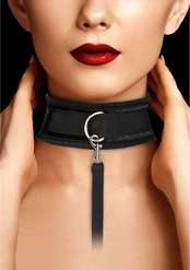 Ouch By Shots Velvet Adjustable Collar with Leash