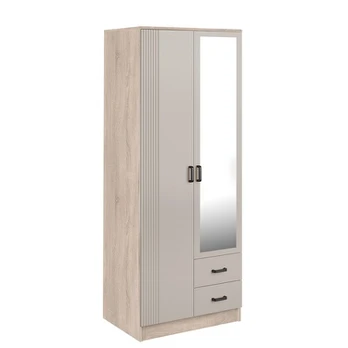Spinta Mebelbos Kami 2d2s, 80x53,8x205,6 cm, ruda/smėlio spalvos