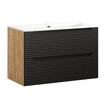 Vonios baldų komplektas Luxor Black, 90 cm