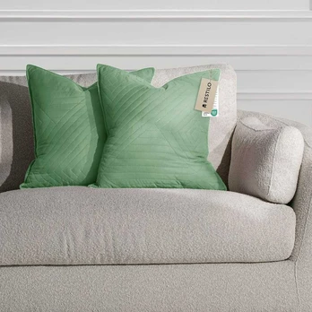 RESTILO decorative pillowcase SOFTA color žalias pressed style glamor type of material - textiles microfiber 45x45