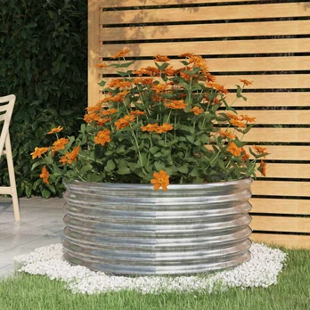 Sodo lovelis, sidabrinis, 80x80x36cm, plienas