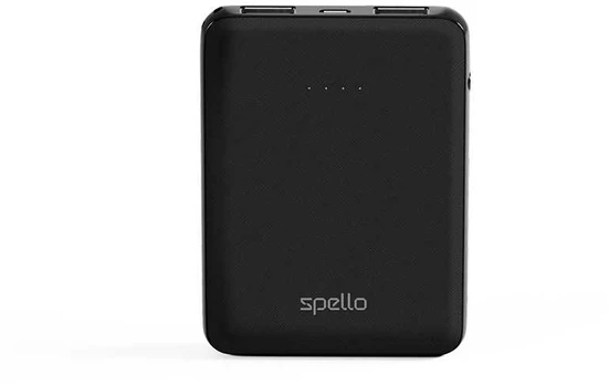 Spello Pocket Power Bank - 5000mAh - juodas