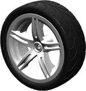 Berg Wheel sidabrinis 4.30/150-12 slick left