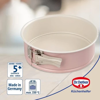 Dr. Oetker 20 cm apvali kepimo forma, rožinė/kremas