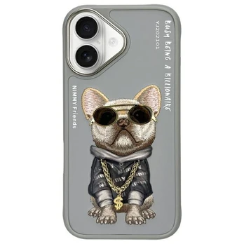 Nimmy etui iPhone 16 6.1" pilka/pilka Glasses Cool Dog