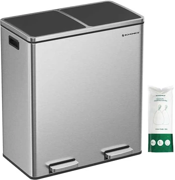 Songmics Atliekų separatorius 60 litrų ( 2 x 30 l)