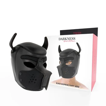 Darkness Neoprene Dog Mask M - Adjustable Model with Removable Snout