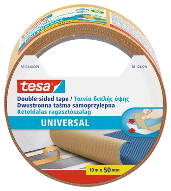 Lipni juostelė Tesa Universal, dvipusė, 10 m x 5 cm