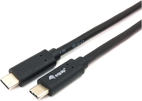 Equip Kabelis USB-C3.2->C Gen1 PD60W St/St 0.50m juodas