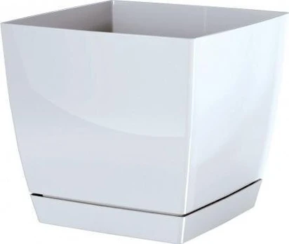 Baltas plastikinis vazonas Prosperplast Coubi Dukp120, 12x12x11 cm