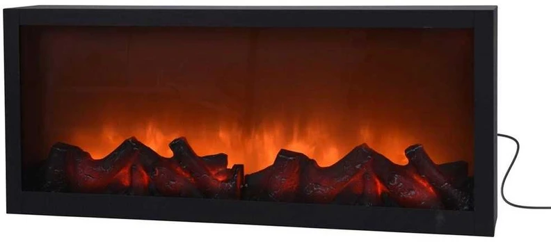 Elektrinis židinys LED 57x25 cm juodas