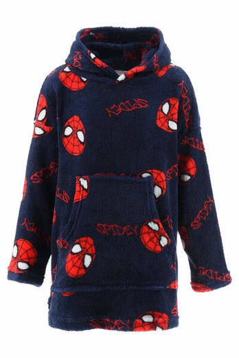Pončas su gaubtu vaikams Spiderman, mėlynas