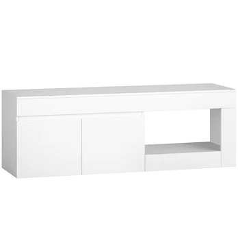 Televizoriaus staliukas, medinis, 140 cm, baltas