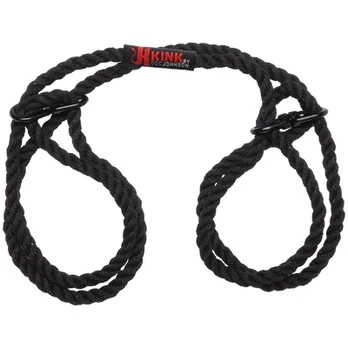 Doc Johnson Restrain Bind Tie 6mm Hemp Cuffs Juodas - Adjustable Wrist or Ankle Model