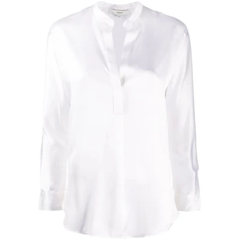 Marškiniai moterims, Balta, Band collar blouse