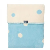 Blanket - WOMAR - COTTON - DOTS - size 75x100 - ECRU / BLUE kaina