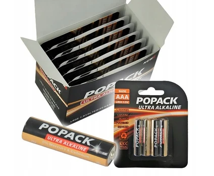 Popack AAA (LR3) šarminiai elementai / baterijos, 40 vnt.