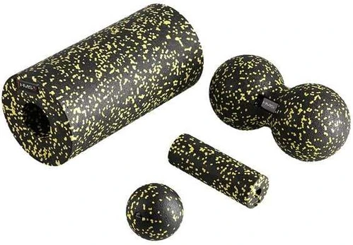 Masažo priemonių rinkinys HMS Massage Set FSBM01, juodas/geltonas, 15 cm