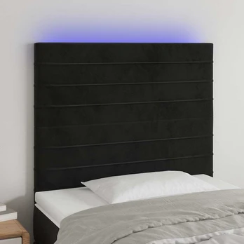 Galvūgalis su led, juodos spalvos, 90x5x118/128cm, aksomas