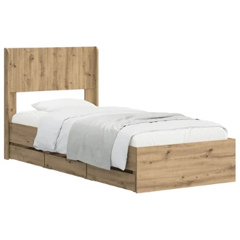Lovos rėmas su saugojimu ir nugara Artisan Oak 90 x 200 cm