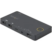 StarTech 2 PORT HYBRID USB-C KVM SWITCH/KVM SWITCH - 4K 60HZ HDMI 2.0 kaina