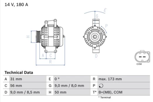 BOSCH 0 986 047 670 Alternator