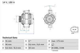 BOSCH 0 986 047 670 Alternator kaina