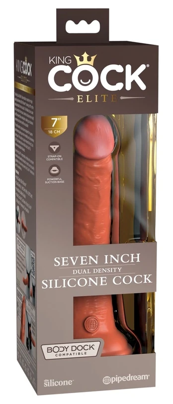 King Cock Elite KCE 7 Dual Density Silicone Model Tan 21cm