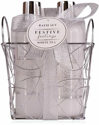 Accentra Bath set FESTIVE FEELINGS in square wire basket