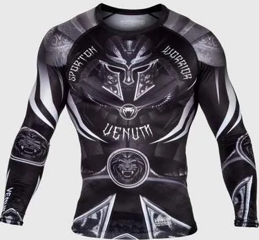 Venum Gladiator 3.0 Rashguard - Long Sleeves - Juodas/Baltas