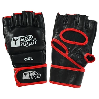 MMA pirštinės Profight odinės, juoda
