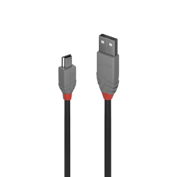 LINDY USB 2.0 Kabelis Typ A/Mini-B Anthra Line M/M 3m