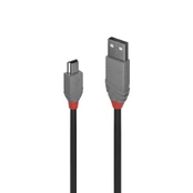 LINDY USB 2.0 Kabelis Typ A/Mini-B Anthra Line M/M 3m kaina