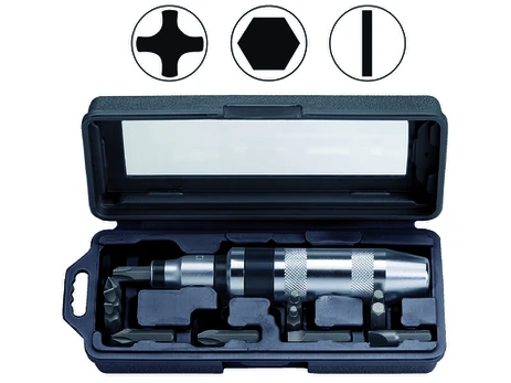 Smūginio atsuktuvo 5/16" kmpl 15 vnt PH,SL,HEX