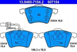 ATE 13.0460-7154.2 Brake pad set