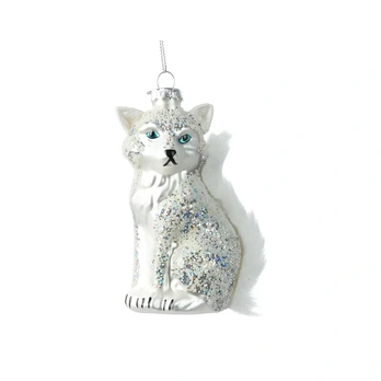 Eglutės žaisliukas Decoris Fox, baltas, stiklas