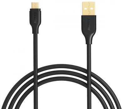 Įkroviklis Aukey, Micro USB/USB 2.0 Type A, juoda