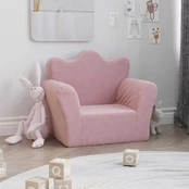 Vaikiška sofa, rožinės spalvos, minkštas pliušas kaina