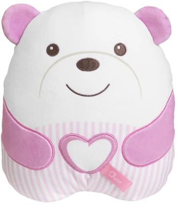 Pliušinis žaislas meška Chicco First Dreams, baltas/rožinis, 25 cm
