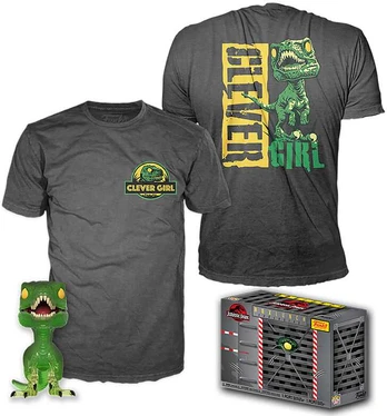Funko Set figure POP & Tee Jurassic Park Velociraptor Exclusive