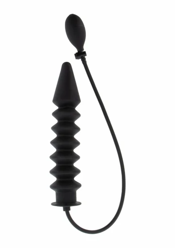 HIDDEN DESIRE Inflatable Ribbed Plug Expert Silicone Black Large