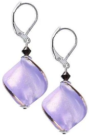 Charming Hidden Passion earrings with violetinė Lampglas pearl ECH3/CHI