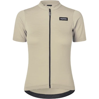 GripGrab EXPLR Merinotech moteriški marškinėliai | Beige, L