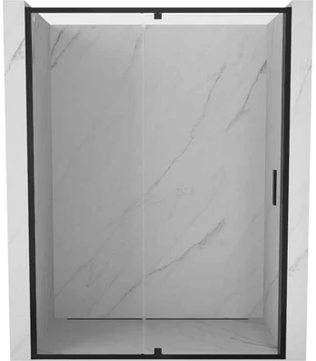 Dušo durys Mexen Exo, varstomos, 155 cm, transparent/juodas