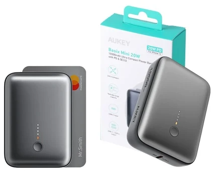 Aukey Powerbank Spark Mini 10000mAh 20W USB-C/USB-A grau