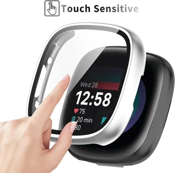 Apsauginis dėklas su grūdintu stiklu Fitbit Versa 4/sense 2
