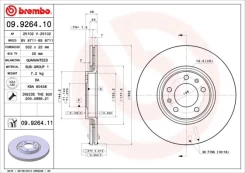 Stabdžių diskas BREMBO 09.9264.11 kaina