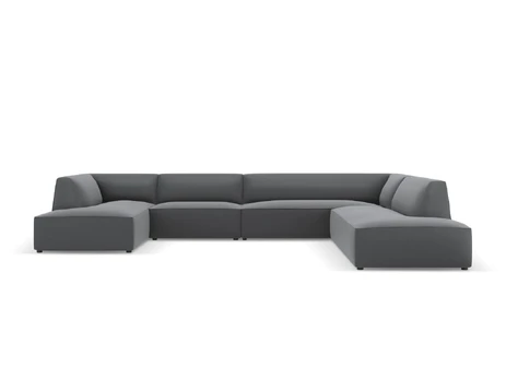Leather Imitation Modular Panoramic Right Corner Sofa, "Siena", 7 Seats, 366x273x69 Made in Europe
