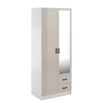 Spinta Mebelbos Kami 2d2s, 80x53,8x205,6 cm, balta/smėlio spalvos