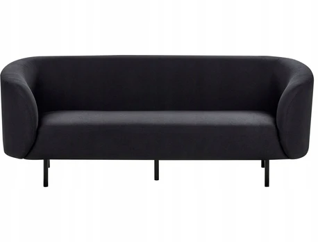 Beliani Trivietė sofa LOEN juoda